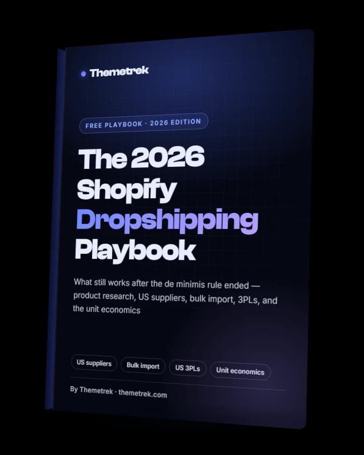 Cover of The 2026 Shopify Dropshipping Playbook by Themetrek
