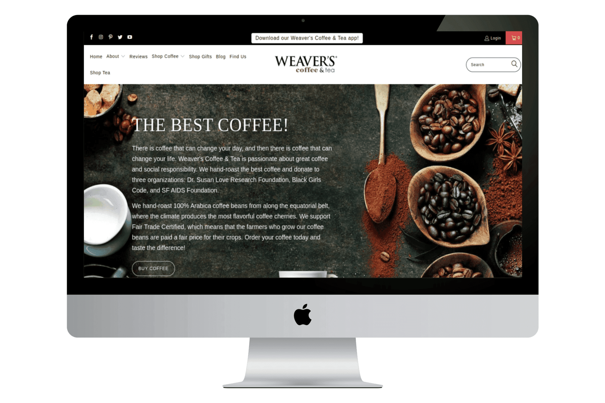 WEAVE'S COFFE & TEA — Shopify Design, CRO project by Themetrek